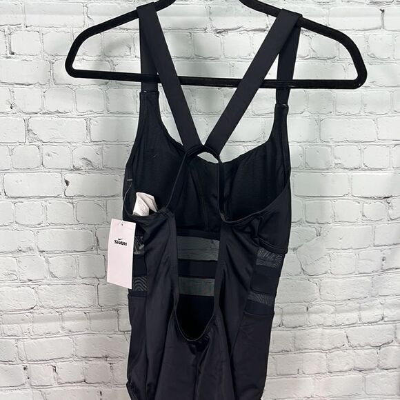 Nike NWT Racerback One-piece swimsuit with mid-line see-through mesh Size Large - Picture 6 of 10